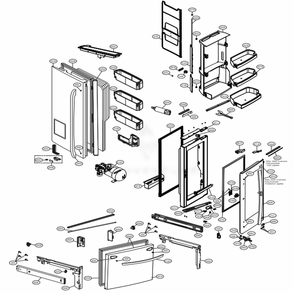Door Parts Diagram and Parts List for LFXC24796D ASBCNA1 LG Refrigerator