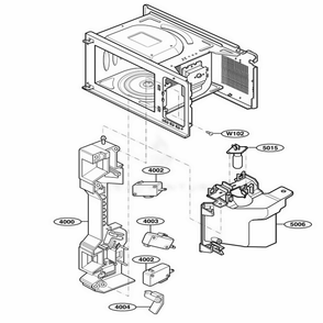 Latch Board Parts Diagram and Parts List for 63293 CS6ESEA LG Range
