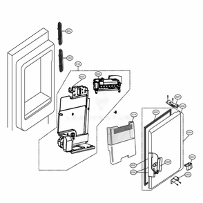 Ice Maker And Ice Bin Parts Diagram and Parts List for LFXS28968D ASBCNA3 LG Refrigerator