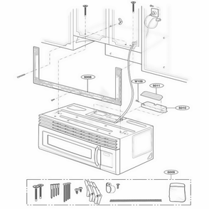 Installation Parts Diagram and Parts List for LMV1645SBQ ABSELGA LG Wall Oven