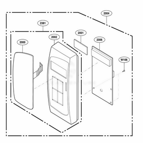 Control Panel Parts 1 Diagram and Parts List for 62259 CB1ESEA LG Wall Oven