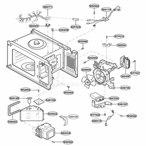 Interior Parts Diagram and Parts List for PLMB186CC AT3EGEF LG Wall Oven