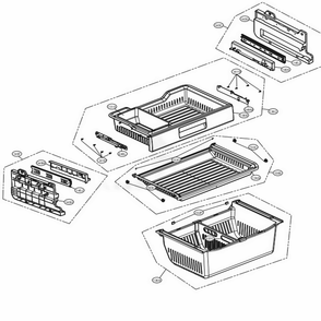 Freezer Parts Diagram and Parts List for LFXS30766D ASBCNA2 LG Refrigerator