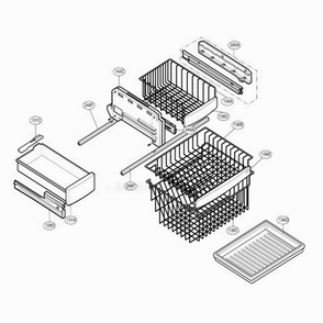 Freezer Part Diagram and Parts List for LRFD22850ST ASTCGSZ LG Refrigerator