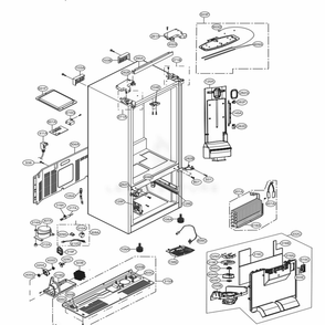 Case Parts Diagram and Parts List for 71319 AWBCSE1 LG Refrigerator