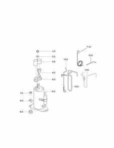 Compressor Parts Diagram and Parts List for 58075051900  Kenmore Air Conditioner