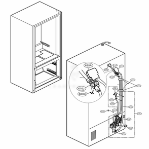 Valve And Water Tube Parts Diagram and Parts List for LFXS29766S ASTCNA1 LG Refrigerator