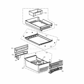 Freezer Parts Diagram and Parts List for LRFVC2406S ASTCNA0 LG Refrigerator