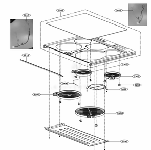 Cooktop Parts Diagram and Parts List for LSE4613BD ABDLLGA LG Range