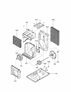 Air Handling And Cycle Diagram and Parts List for 58075063500  Kenmore Air Conditioner