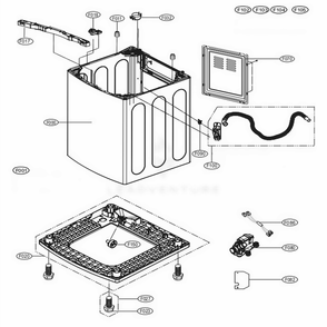 Out Case Assembly Diagram and Parts List for 31513 ASTEPEU LG Washer