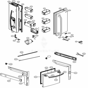 Door Parts Diagram and Parts List for 73102 ASWCSE0 LG Refrigerator