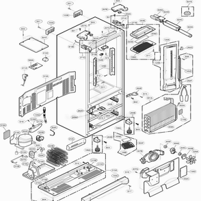 Case Parts Diagram and Parts List for 78773 ASTCSER LG Refrigerator