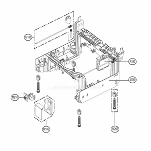 Base Assembly Diagram and Parts List for LDS5040WW ABWEEUS LG Dishwasher
