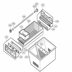 Freezer Parts Diagram and Parts List for 71609 AWBCSE0 LG Refrigerator