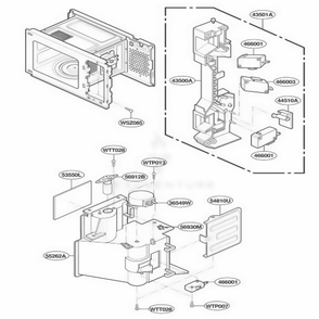 Latch Board Parts Diagram and Parts List for KCMC155JWH AMWEKAD LG Range