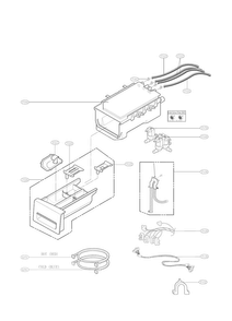 Dispenser Assembly Parts Diagram and Parts List for WM3250HVA  LG Washer