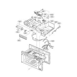 Interior 1 Diagram and Parts List for LMV2073ST 00 LG Microwave Oven Combo