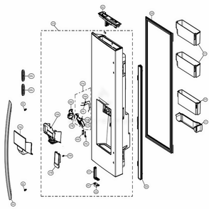 Door Parts 1 Diagram and Parts List for LRFVC2406D ASBCNA1 LG Refrigerator