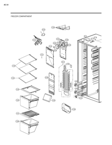 Freezer Compartment Diagram and Parts List for GM-J227NSYM ASTCSE4 LG Refrigerator