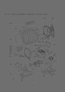 Drum And Motor Assembly Diagram and Parts List for RV1048A1 ABWEEUS LG Dryer