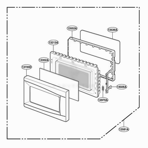Door Parts Diagram and Parts List for GT4175SPQ CWHEWRP LG Wall Oven