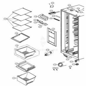 Refrigerator Compartment 2 Diagram and Parts List for LSXS26336S ASTCNA2 LG Refrigerator
