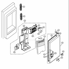 Ice Maker And Ice Bin Parts Diagram and Parts List for 74029 AWBCSE2 LG Refrigerator
