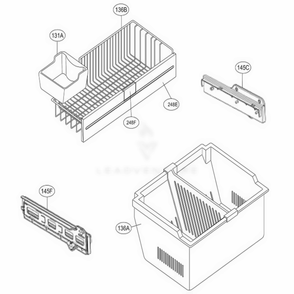 Freezer Parts Diagram and Parts List for 78412 ASWCSEC LG Refrigerator