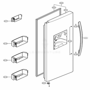 Freezer Door Diagram and Parts List for 51026 ATI2SER LG Refrigerator