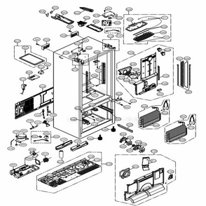 Case Parts Diagram and Parts List for LFX31915SB AWBCNA0 LG Refrigerator