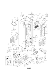 Case Assembly Parts Diagram and Parts List for LMX25964ST 00 LG Refrigerator