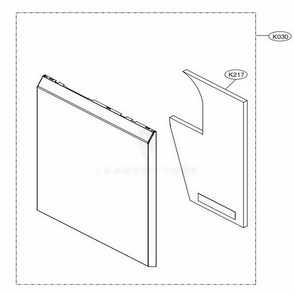 Front Cover Assembly Diagram and Parts List for LDF5545WW ABWEEUS LG Dishwasher