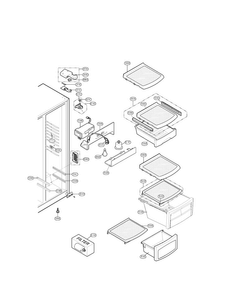 Refrigerator Compartment Parts Diagram and Parts List for LSC269905TT  LG Refrigerator