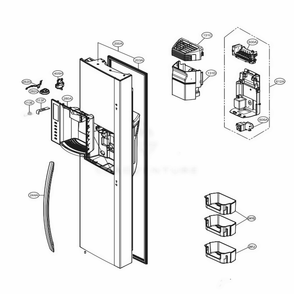 Freezer Door Part Diagram and Parts List for LSXC22386D ASBCNA0 LG Refrigerator