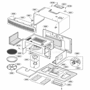 Oven Cavity Parts Diagram and Parts List for SCA1000HWW AWHEGEU LG Range