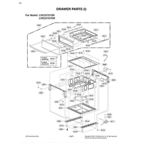 Section 4 Diagram and Parts List for LRE30757SW AWHLLGA LG Range