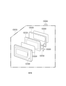 Door Parts Diagram and Parts List for MA-1011W  LG Microwave