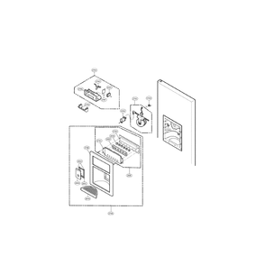 Dispenser Diagram and Parts List for LFX25961ST 00 LG Refrigerator