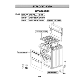 Accessory Diagram and Parts List for LDG4315BD 00 LG Range
