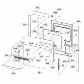Door Parts Diagram and Parts List for LSC5683WB ABKLLCA LG Range