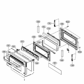 Upper Door Parts Diagram and Parts List for LUTD4919SN ASTLLGA LG Range