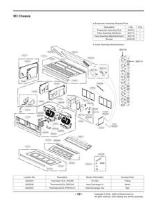Evaporator Assembly Diagram and Parts List for LHN428HV ENWAEUS LG Air Conditioner