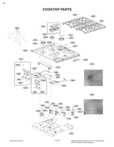 Cooktop Parts Diagram and Parts List for FH4767SS ASTESGN LG Range