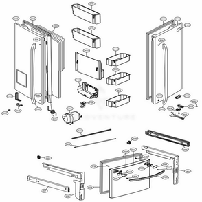 Door Parts Diagram and Parts List for LFX28968SB AWBCNA3 LG Refrigerator