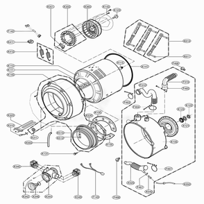 Drum And Tub Assembly Diagram and Parts List for WM2677HWM ABWEECI LG Washer