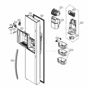 Freezer Door Diagram and Parts List for LSXS26366D ASBCNA7 LG Refrigerator