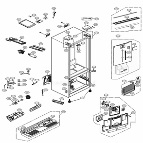 Case Parts Diagram and Parts List for 73105 ASTCSE2 LG Refrigerator