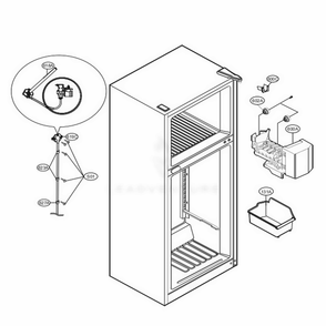 Ice Maker Parts Diagram and Parts List for 78032 ASWCSE3 LG Refrigerator
