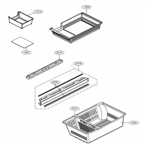 Freezer Parts Diagram and Parts List for LRMVS2806D ASBCNA0 LG Refrigerator